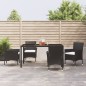 vidaXL 5-tlg. Garten-Essgruppe mit Kissen Schwarz Poly Rattan vidaXL 5-tlg. Garten-Essgruppe mit Kissen Schwarz Poly Rattan