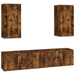 vidaXL 5-tlg. TV-Schrank-Set Räuchereiche Holzwerkstoff