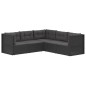 vidaXL 5-tlg. Garten-Lounge-Set mit Kissen Schwarz Poly Rattan vidaXL 5-tlg. Garten-Lounge-Set mit Kissen Schwarz Poly Rattan