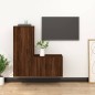 vidaXL 2-tlg. TV-Schrank-Set Braun Eichen-Optik Holzwerkstoff vidaXL 2-tlg. TV-Schrank-Set Braun Eichen-Optik Holzwerkstoff