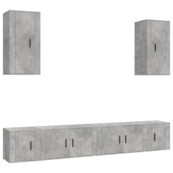 vidaXL 6-tlg. TV-Schrank-Set Betongrau Holzwerkstoff