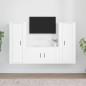 vidaXL 3-tlg. TV-Schrank-Set Weiß Holzwerkstoff vidaXL 3-tlg. TV-Schrank-Set Weiß Holzwerkstoff