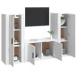 vidaXL 3-tlg. TV-Schrank-Set Weiß Holzwerkstoff vidaXL 3-tlg. TV-Schrank-Set Weiß Holzwerkstoff