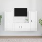 vidaXL 3-tlg. TV-Schrank-Set Hochglanz-Weiß Holzwerkstoff vidaXL 3-tlg. TV-Schrank-Set Hochglanz-Weiß Holzwerkstoff