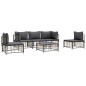 vidaXL 6-tlg. Garten-Lounge-Set mit Kissen Anthrazit Poly Rattan vidaXL 6-tlg. Garten-Lounge-Set mit Kissen Anthrazit Poly Rattan