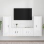 vidaXL 4-tlg. TV-Schrank-Set Hochglanz-Weiß Holzwerkstoff vidaXL 4-tlg. TV-Schrank-Set Hochglanz-Weiß Holzwerkstoff