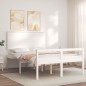 vidaXL Massivholzbett mit Kopfteil Weiß 140x200 cm vidaXL Massivholzbett mit Kopfteil Weiß 140x200 cm