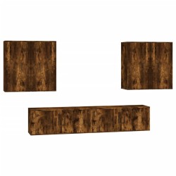 vidaXL 6-tlg. TV-Schrank-Set Räuchereiche Holzwerkstoff