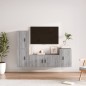 vidaXL 4-tlg. TV-Schrank-Set Grau Sonoma Holzwerkstoff vidaXL 4-tlg. TV-Schrank-Set Grau Sonoma Holzwerkstoff