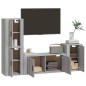 vidaXL 4-tlg. TV-Schrank-Set Grau Sonoma Holzwerkstoff vidaXL 4-tlg. TV-Schrank-Set Grau Sonoma Holzwerkstoff