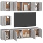 vidaXL 7-tlg. TV-Schrank-Set Grau Sonoma Holzwerkstoff vidaXL 7-tlg. TV-Schrank-Set Grau Sonoma Holzwerkstoff