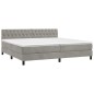 vidaXL Boxspringbett mit Matratze Hellgrau 200x200 cm Samt vidaXL Boxspringbett mit Matratze Hellgrau 200x200 cm Samt