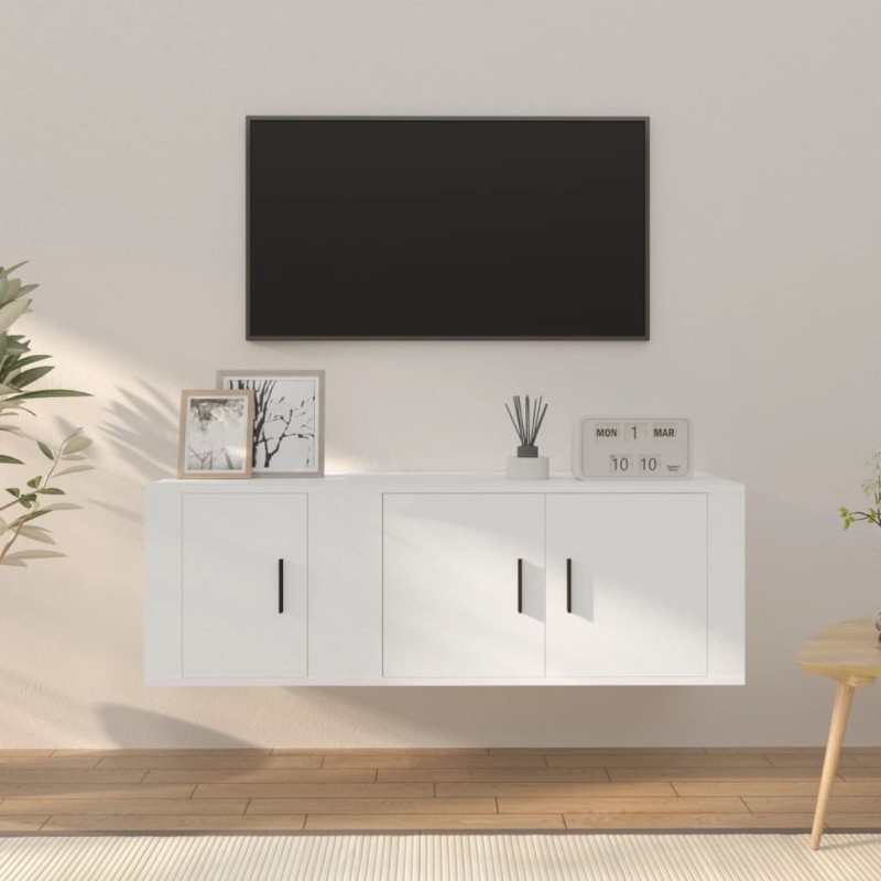 vidaXL 2-tlg. TV-Schrank-Set Weiß Holzwerkstoff vidaXL 2-tlg. TV-Schrank-Set Weiß Holzwerkstoff