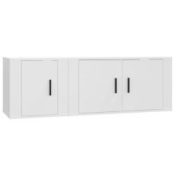 vidaXL 2-tlg. TV-Schrank-Set Weiß Holzwerkstoff