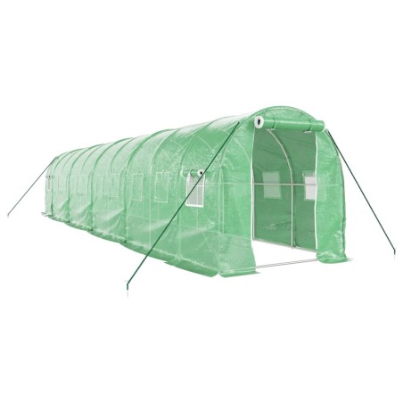 vidaXL Gewächshaus mit Stahlrahmen Grün 20 m² 10x2x2 m