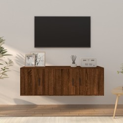 vidaXL 2-tlg. TV-Schrank-Set Braun Eichen-Optik Holzwerkstoff