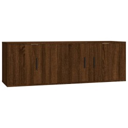 vidaXL 2-tlg. TV-Schrank-Set Braun Eichen-Optik Holzwerkstoff