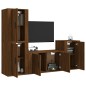 vidaXL 4-tlg. TV-Schrank-Set Braun Eichen-Optik Holzwerkstoff vidaXL 4-tlg. TV-Schrank-Set Braun Eichen-Optik Holzwerkstoff