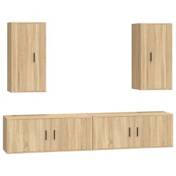 vidaXL 4-tlg. TV-Schrank-Set Sonoma-Eiche Holzwerkstoff