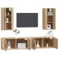 vidaXL 4-tlg. TV-Schrank-Set Sonoma-Eiche Holzwerkstoff vidaXL 4-tlg. TV-Schrank-Set Sonoma-Eiche Holzwerkstoff