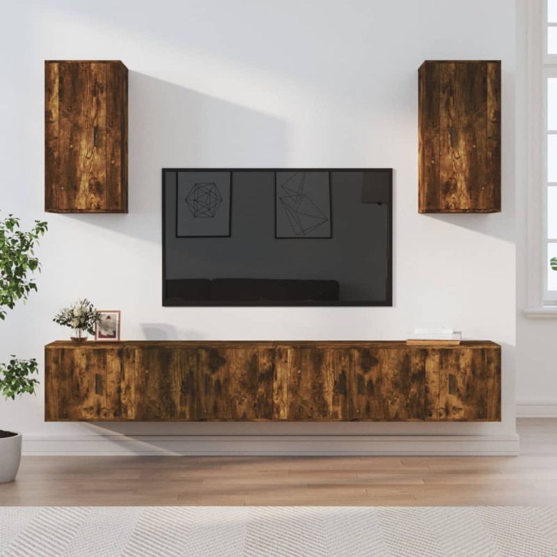 vidaXL 6-tlg. TV-Schrank-Set Räuchereiche Holzwerkstoff vidaXL 6-tlg. TV-Schrank-Set Räuchereiche Holzwerkstoff