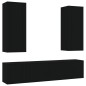 vidaXL 5-tlg. TV-Schrank-Set Schwarz Holzwerkstoff vidaXL 5-tlg. TV-Schrank-Set Schwarz Holzwerkstoff