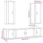 vidaXL 5-tlg. TV-Schrank-Set Schwarz Holzwerkstoff vidaXL 5-tlg. TV-Schrank-Set Schwarz Holzwerkstoff