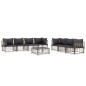 vidaXL 8-tlg. Garten-Lounge-Set mit Kissen Anthrazit Poly Rattan vidaXL 8-tlg. Garten-Lounge-Set mit Kissen Anthrazit Poly Rattan