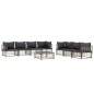vidaXL 8-tlg. Garten-Lounge-Set mit Kissen Anthrazit Poly Rattan vidaXL 8-tlg. Garten-Lounge-Set mit Kissen Anthrazit Poly Rattan