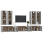 vidaXL 7-tlg. TV-Schrank-Set Grau Sonoma Holzwerkstoff vidaXL 7-tlg. TV-Schrank-Set Grau Sonoma Holzwerkstoff