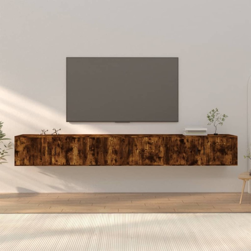 vidaXL TV-Wandschränke 3 Stk. Räuchereiche 100x34,5x40 cm vidaXL TV-Wandschränke 3 Stk. Räuchereiche 100x34,5x40 cm