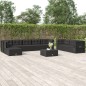 vidaXL 10-tlg. Garten-Lounge-Set mit Kissen Schwarz Poly Rattan vidaXL 10-tlg. Garten-Lounge-Set mit Kissen Schwarz Poly Rattan