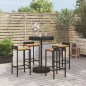 vidaXL 5-tlg. Gartenbar-Set Schwarz Poly Rattan & Massivholz Akazie vidaXL 5-tlg. Gartenbar-Set Schwarz Poly Rattan & Massivholz Akazie