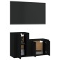 vidaXL 2-tlg. TV-Schrank-Set Schwarz Holzwerkstoff vidaXL 2-tlg. TV-Schrank-Set Schwarz Holzwerkstoff