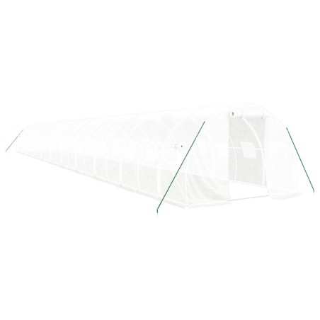 vidaXL Gewächshaus mit Stahlrahmen Weiß 66 m² 22x3x2 m