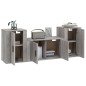vidaXL 3-tlg. TV-Schrank-Set Grau Sonoma Holzwerkstoff vidaXL 3-tlg. TV-Schrank-Set Grau Sonoma Holzwerkstoff