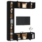 vidaXL 7-tlg. TV-Schrank-Set Schwarz Holzwerkstoff vidaXL 7-tlg. TV-Schrank-Set Schwarz Holzwerkstoff