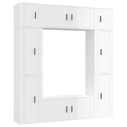 vidaXL 8-tlg. TV-Schrank-Set Hochglanz-Weiß Holzwerkstoff