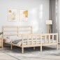 vidaXL Massivholzbett mit Kopfteil 160x200 cm vidaXL Massivholzbett mit Kopfteil 160x200 cm