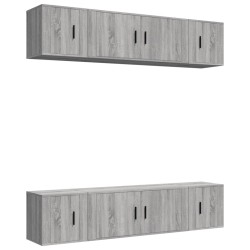 vidaXL 6-tlg. TV-Schrank-Set Grau Sonoma Holzwerkstoff