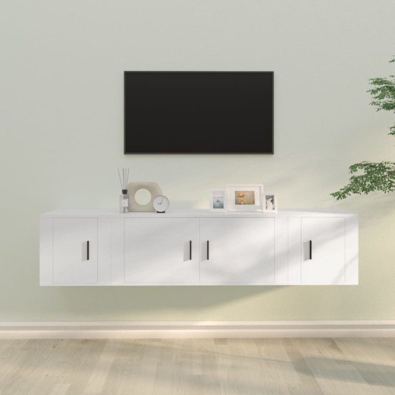 vidaXL 3-tlg. TV-Schrank-Set Weiß Holzwerkstoff vidaXL 3-tlg. TV-Schrank-Set Weiß Holzwerkstoff