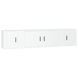 vidaXL 3-tlg. TV-Schrank-Set Weiß Holzwerkstoff