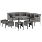 vidaXL 6-tlg. Garten-Essgruppe mit Kissen Grau Poly Rattan vidaXL 6-tlg. Garten-Essgruppe mit Kissen Grau Poly Rattan