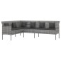 vidaXL 6-tlg. Garten-Essgruppe mit Kissen Grau Poly Rattan vidaXL 6-tlg. Garten-Essgruppe mit Kissen Grau Poly Rattan