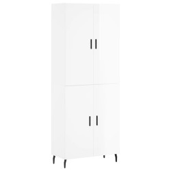 Highboard Hochglanz-Weiß 69,5x34x180 cm Holzwerkstoff