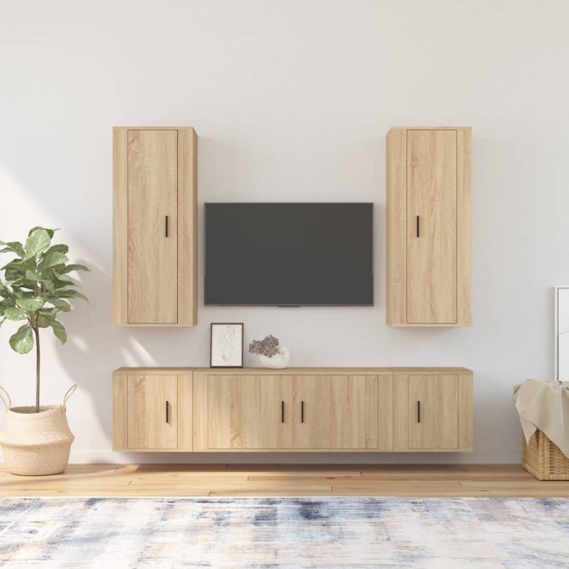 vidaXL 5-tlg. TV-Schrank-Set Sonoma-Eiche Holzwerkstoff vidaXL 5-tlg. TV-Schrank-Set Sonoma-Eiche Holzwerkstoff