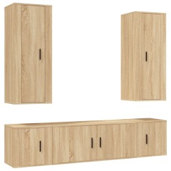 vidaXL 5-tlg. TV-Schrank-Set Sonoma-Eiche Holzwerkstoff