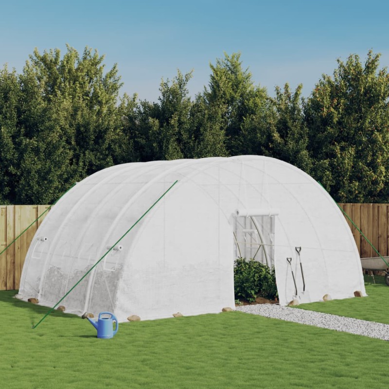 vidaXL Gewächshaus mit Stahlrahmen Weiß 24 m² 6x4x2,85 m vidaXL Gewächshaus mit Stahlrahmen Weiß 24 m² 6x4x2,85 m