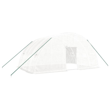vidaXL Gewächshaus mit Stahlrahmen Weiß 24 m² 6x4x2,85 m