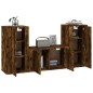 vidaXL 3-tlg. TV-Schrank-Set Räuchereiche Holzwerkstoff vidaXL 3-tlg. TV-Schrank-Set Räuchereiche Holzwerkstoff